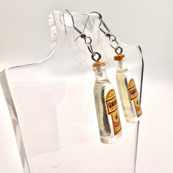 Gordons Gin Earrings - Alcohol Earrings - New Years Earrings - Party Earrings - Picture 2 of 8